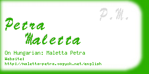 petra maletta business card